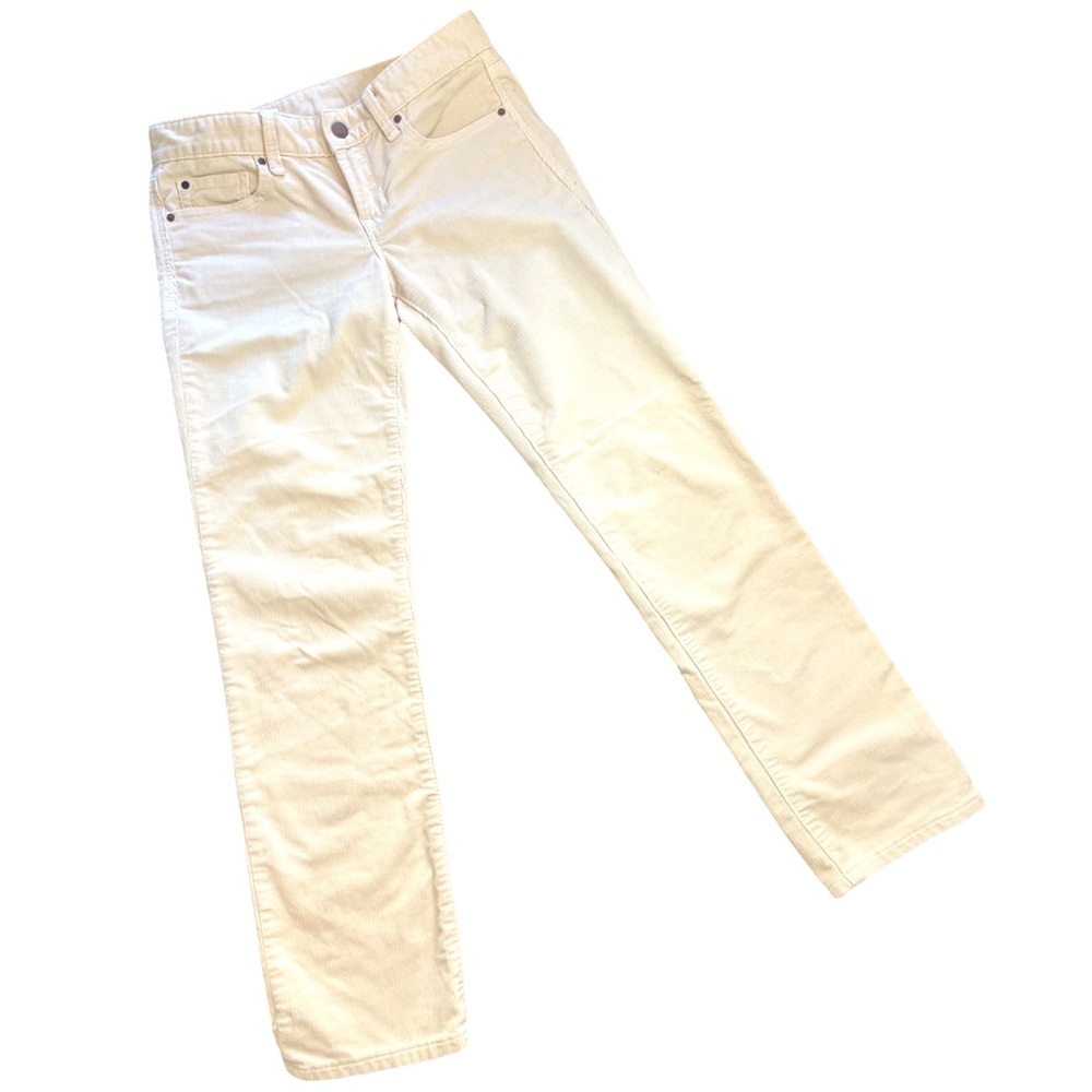 Gap Cream Corduroy Straight Leg Jeans size 26P